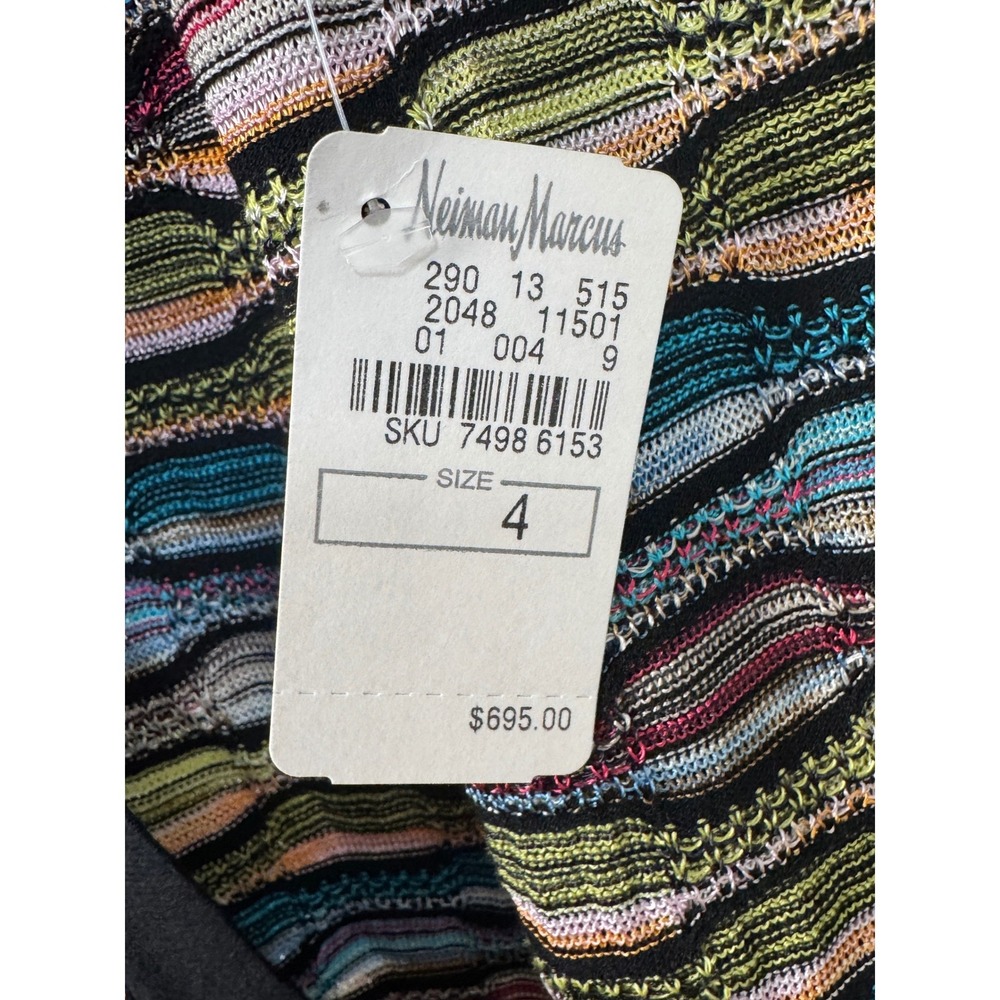 M Missoni Y2K Vintage Knit Cardigan Duster Multi-Color Wave Tie Front Size 4 NEW - Picture 12 of 12